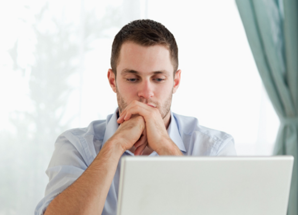 Man checking computer