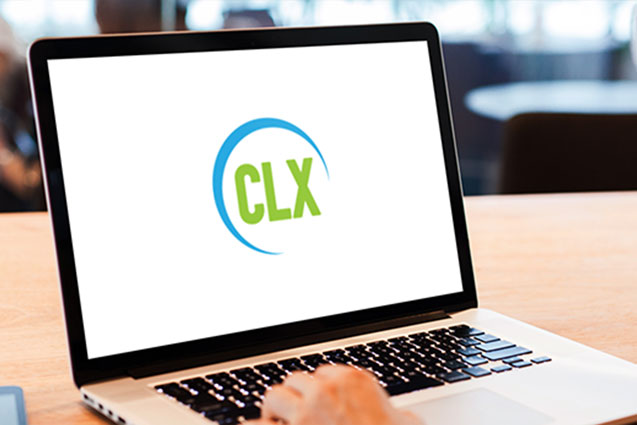 Laptop displaying CLX Business Intelligence Suite